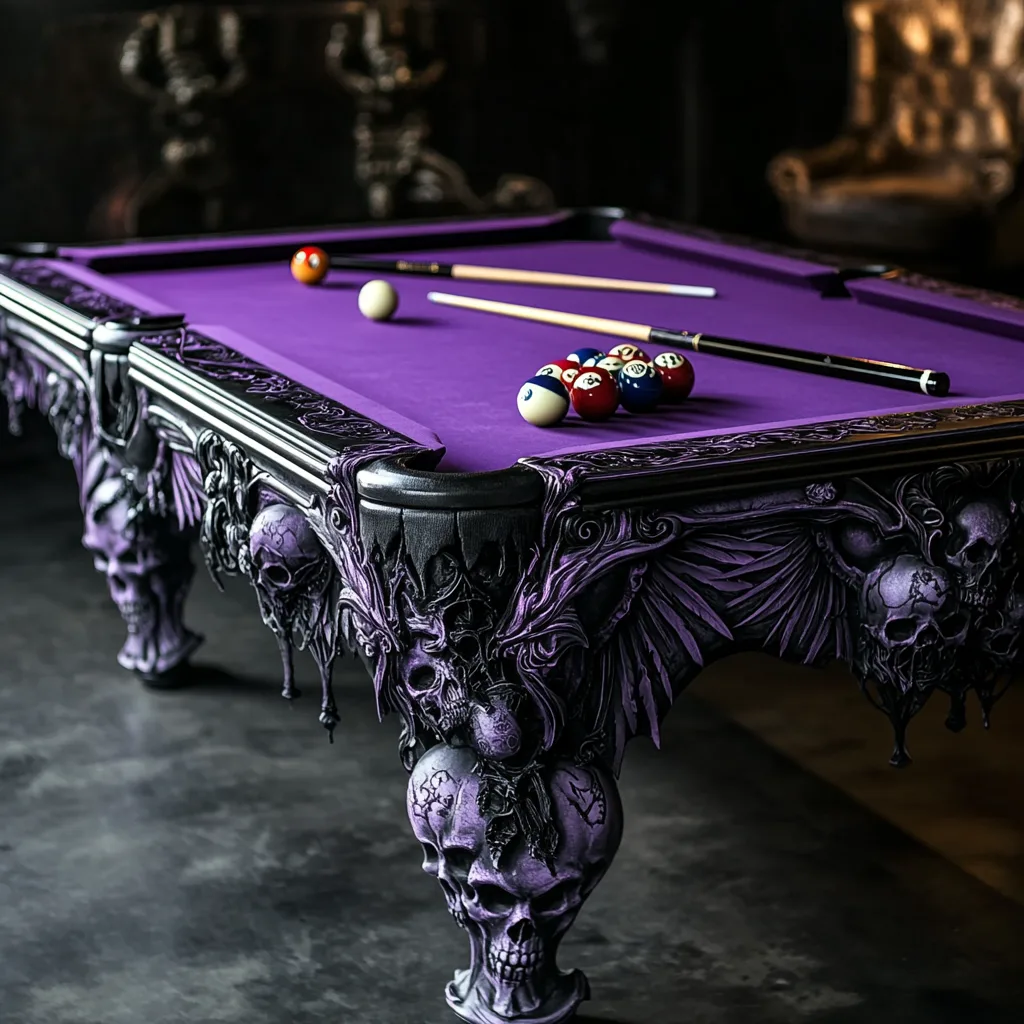 Gothic Red and Black Pool Table: A Bold Statement of Style and Sophistication
