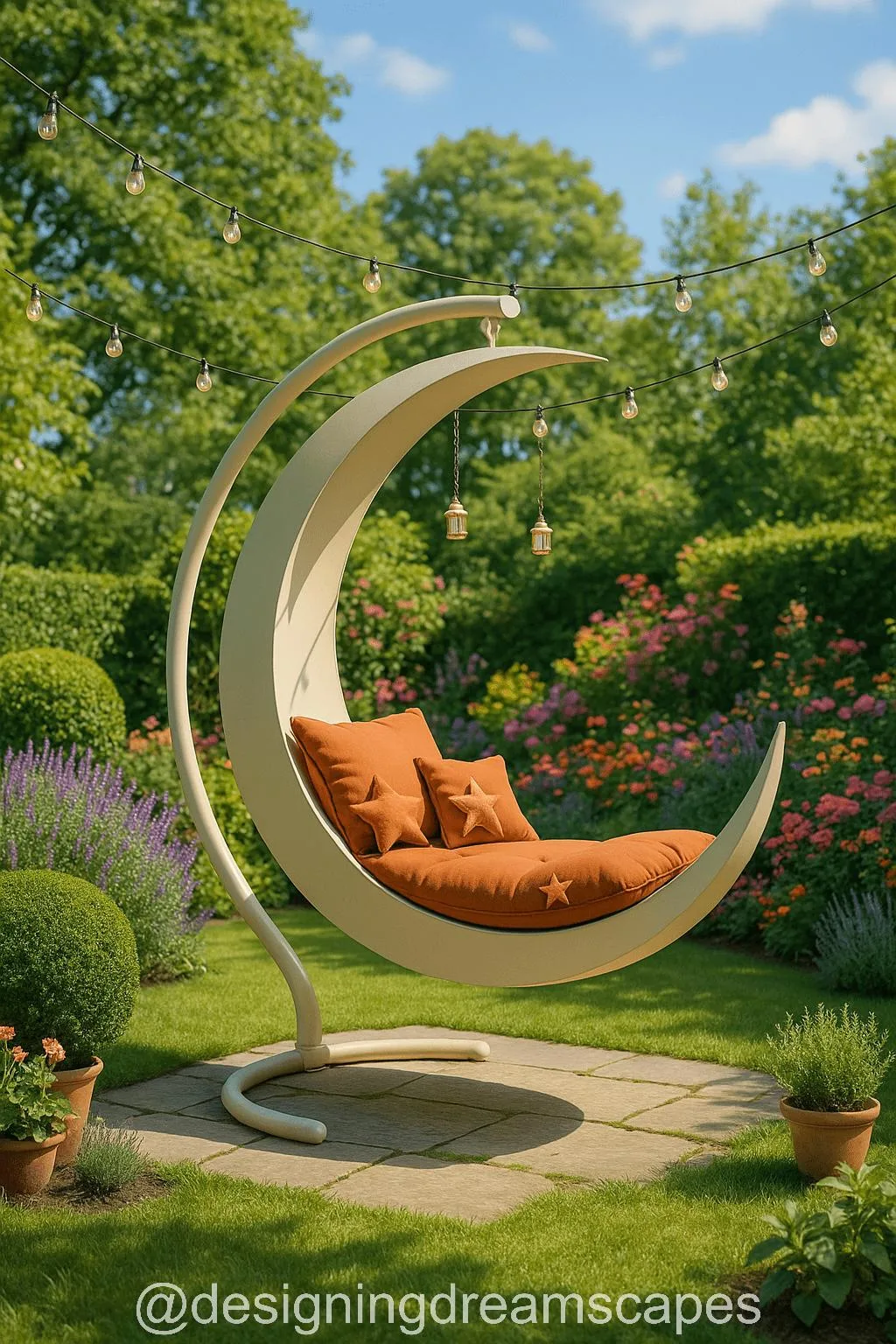 Crescent Moon Swing Chairs: Celestial Comfort and Sculptural Serenity