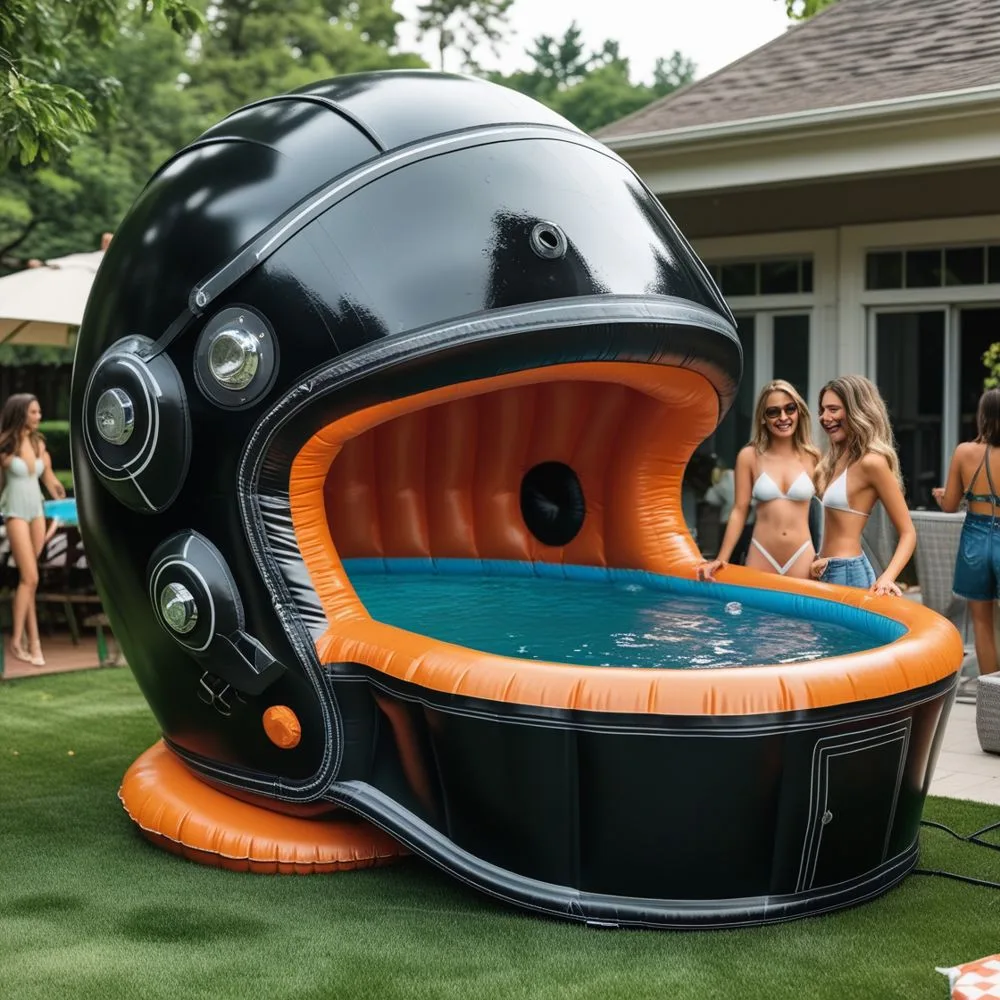 Giant Inflatable Helmet Pool: Make a Splash with Bold Summer Style