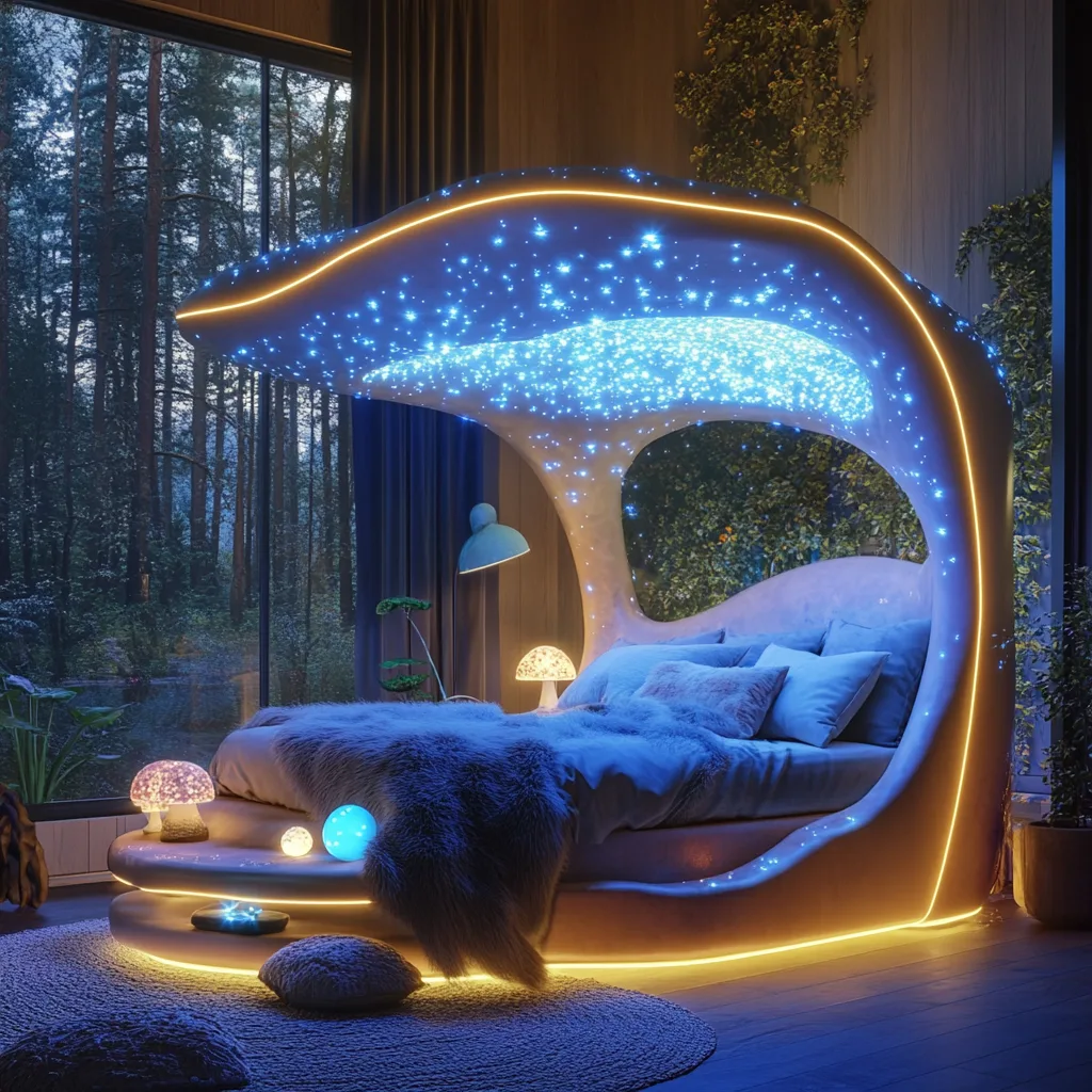 The Design of Glowing Mushroom Beds