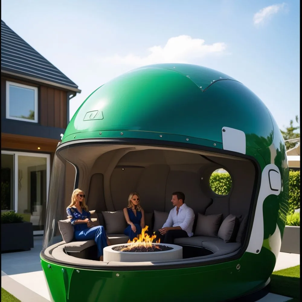 The Helmet Shaped Outdoor Lounge: Shelter, Style, and a Touch of Sci-Fi