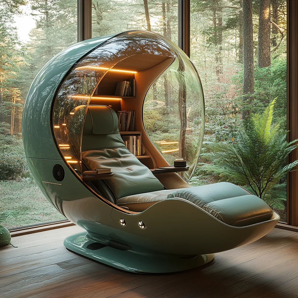Helmet-Shaped Reading Pod: Immersive Solitude in a World of Distraction