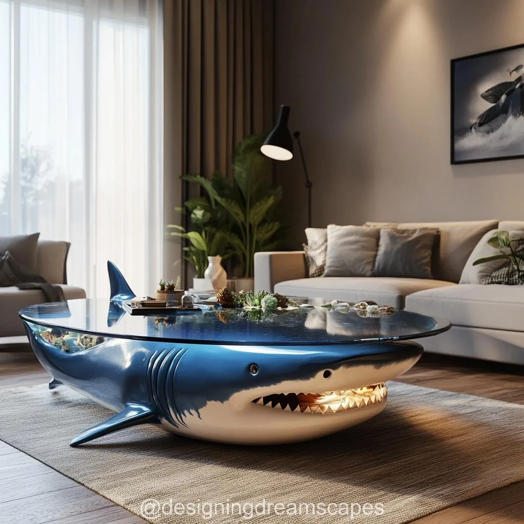 Diving Into the Deep With Shark Aquarium Coffee Tables