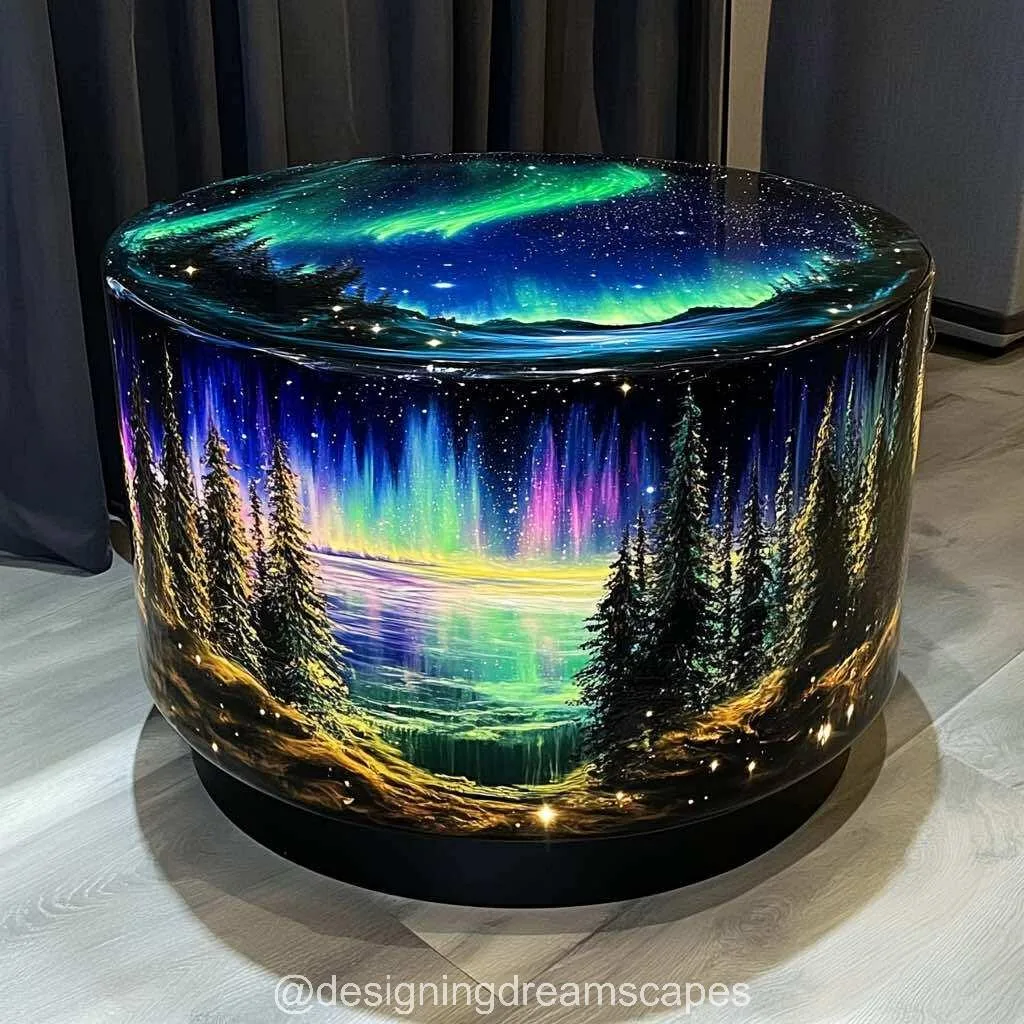 The Northern Lights Side Tables: Illuminating Home Design with Celestial Wonder