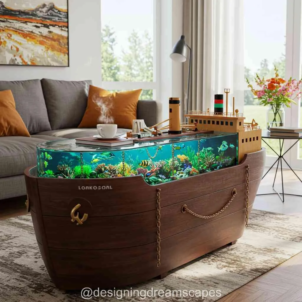 Design Anatomy of a Cargo Ship Aquarium Coffee Table