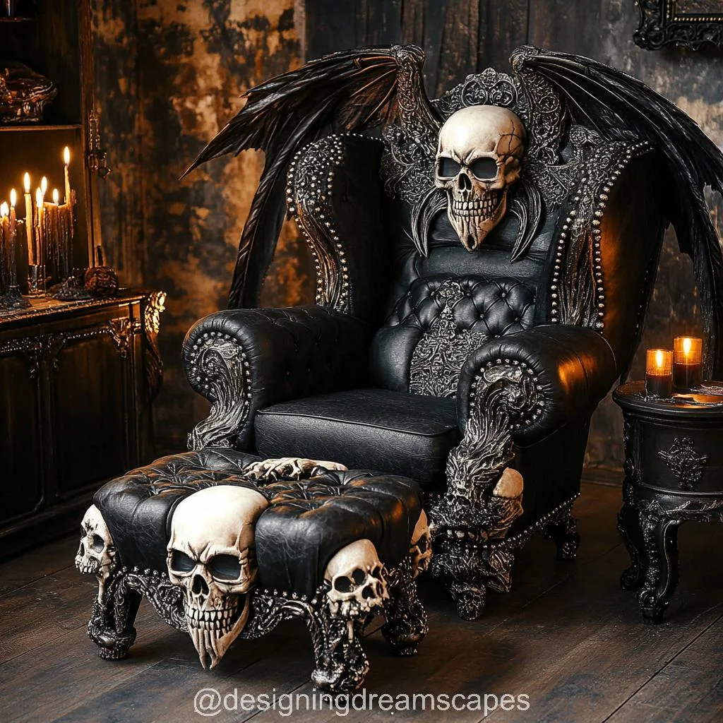 Gothic Skull Recliner Chair: Where Dark Elegance Meets Ultimate Comfort