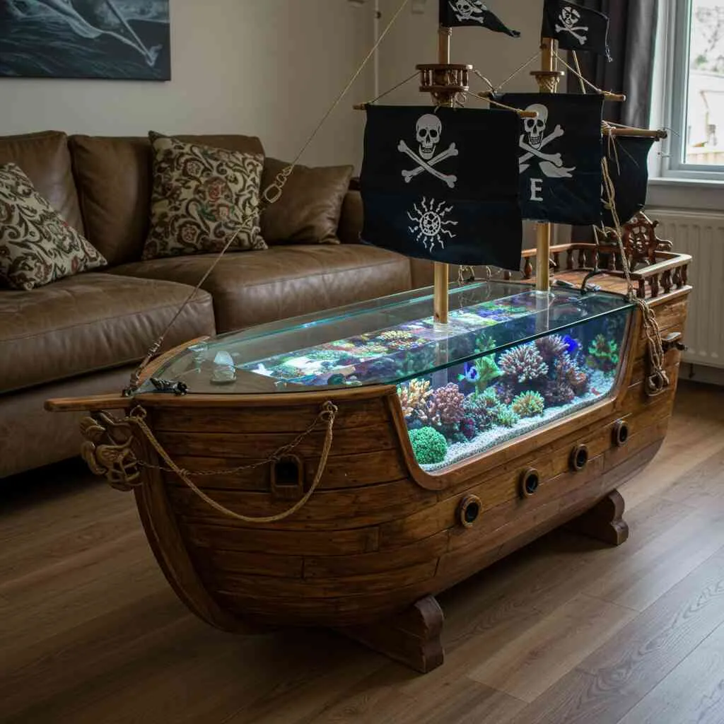 Pirate Ship Aquarium Coffee Tables: Where Nautical Fantasy Meets Functional Art