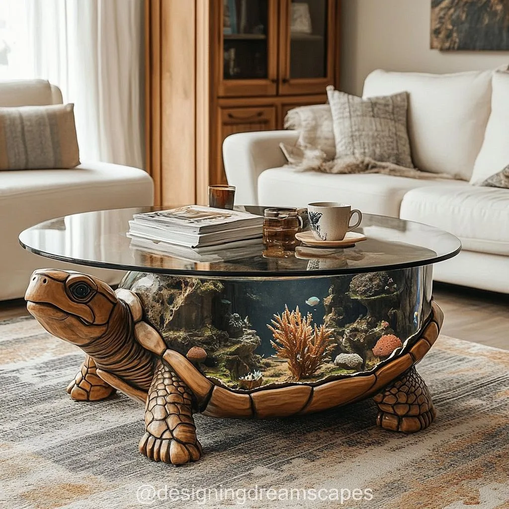 Turtle Aquarium Coffee Tables: Merging Marine Beauty with Everyday Living