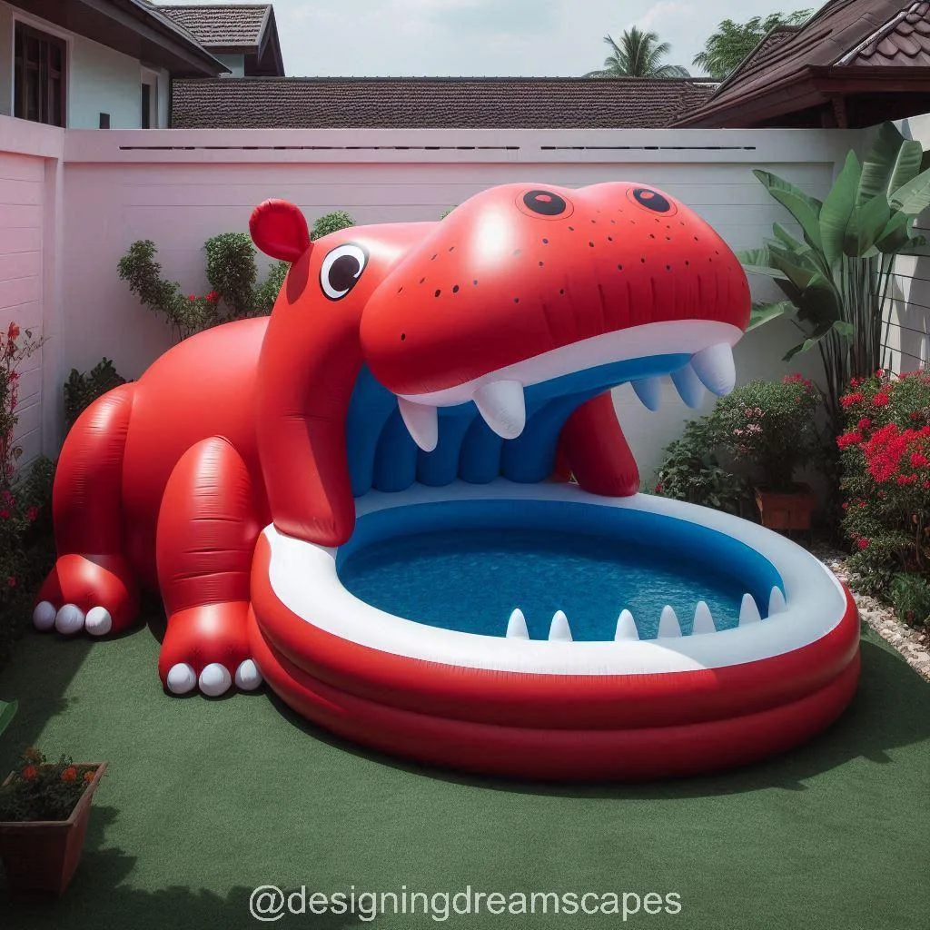 Inflatable Hippo Pool – Whimsical Water Fun for All Ages