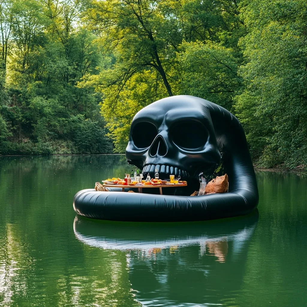 How to Use Giant Inflatable Skull Lake Floats