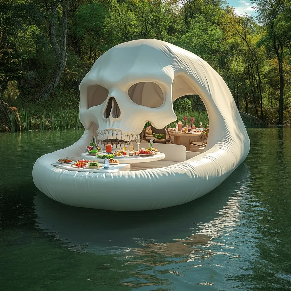 How to Use Giant Inflatable Skull Lake Floats