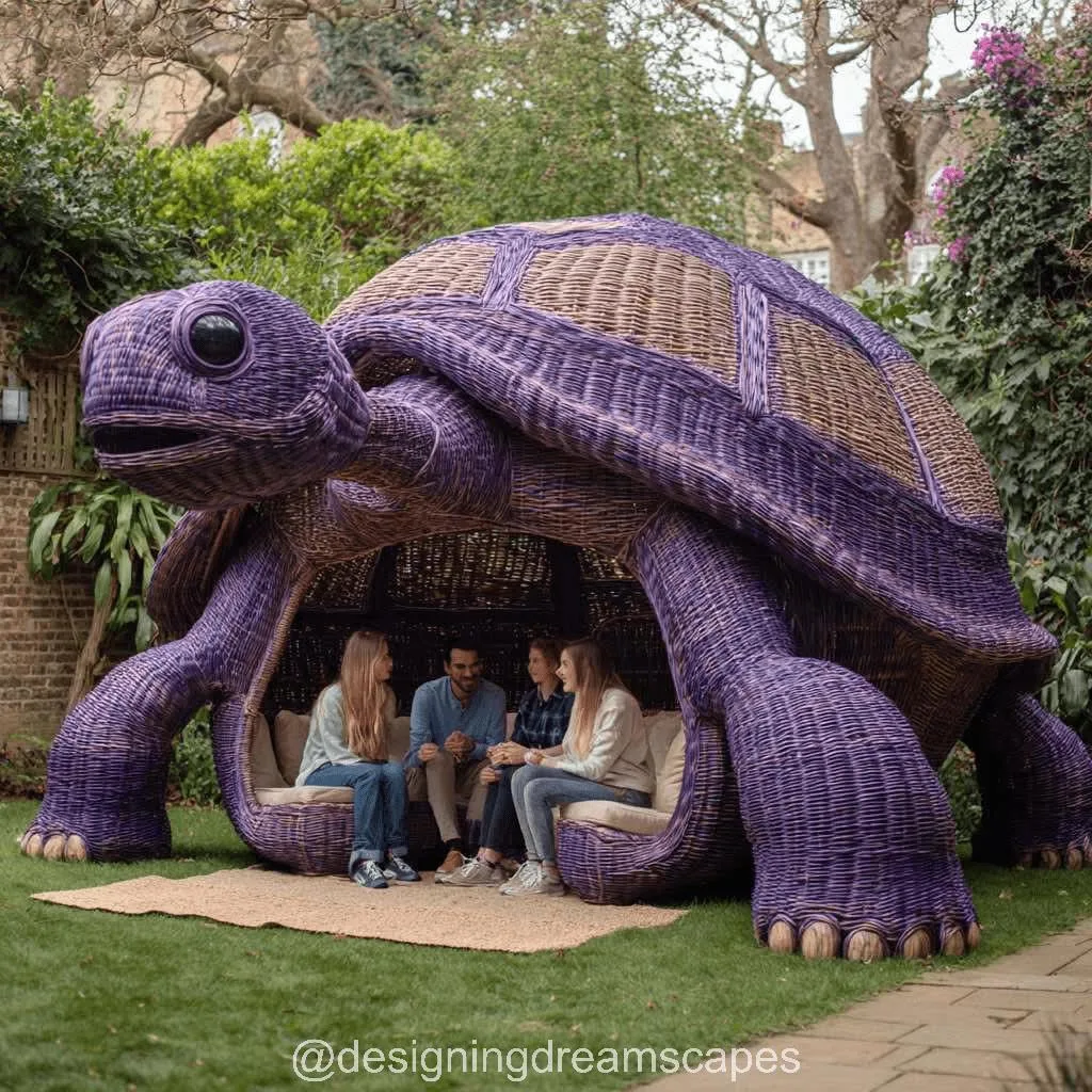 Giant Turtle Rattan Lounging Pods: Where Nature-Inspired Design Meets Relaxation