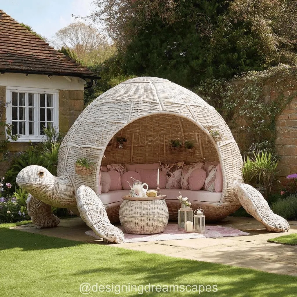 Giant Turtle Rattan Lounging Pods: Where Nature-Inspired Design Meets Relaxation