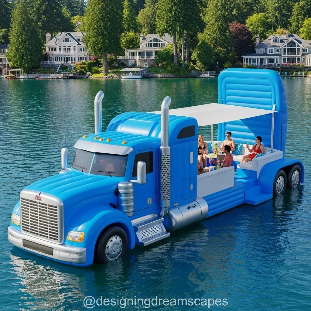 Semi-Truck Lake Party Floats: Heavy Haulers of Aquatic Fun