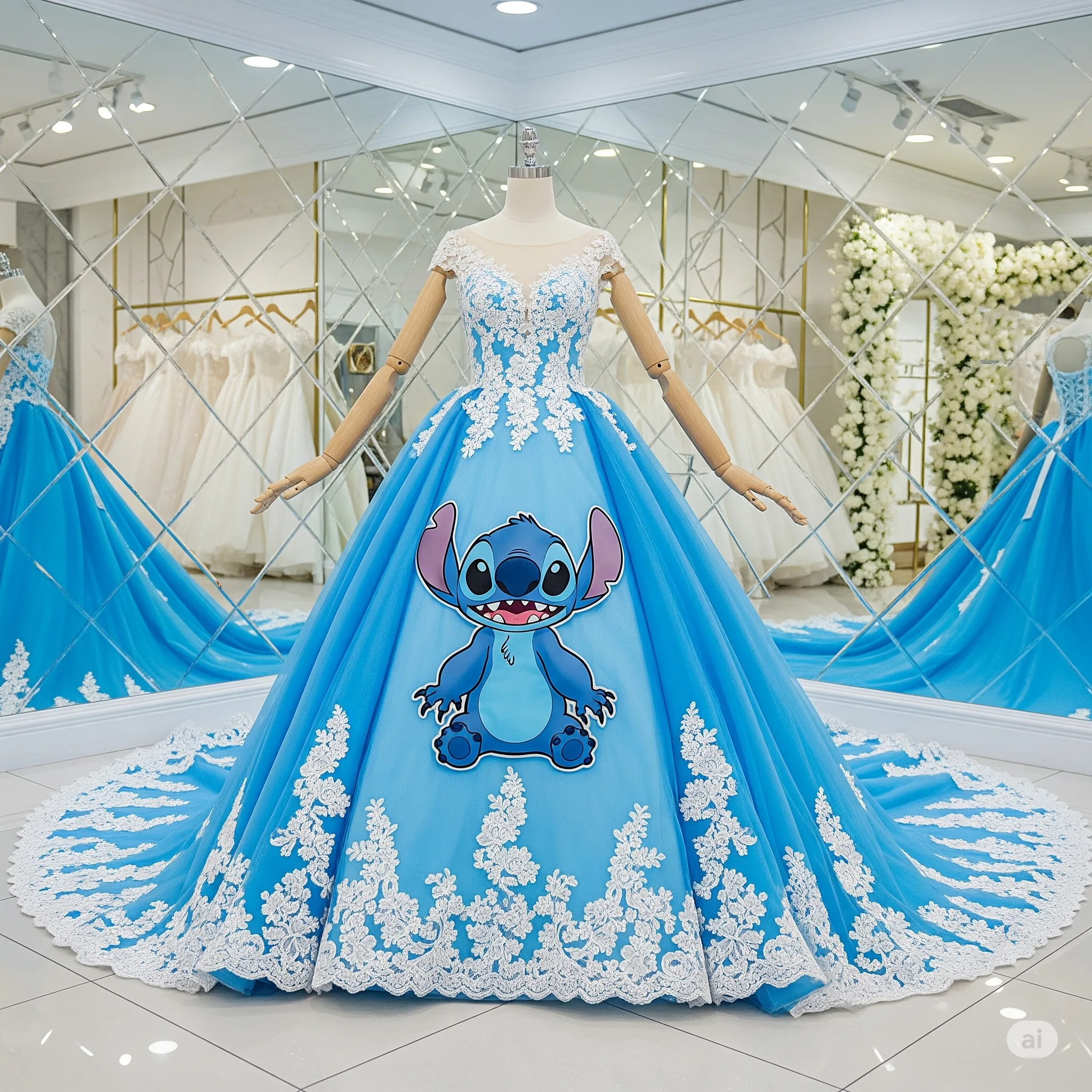 Stitch Themed Wedding Dress: Whimsical Romance Meets Disney Magic