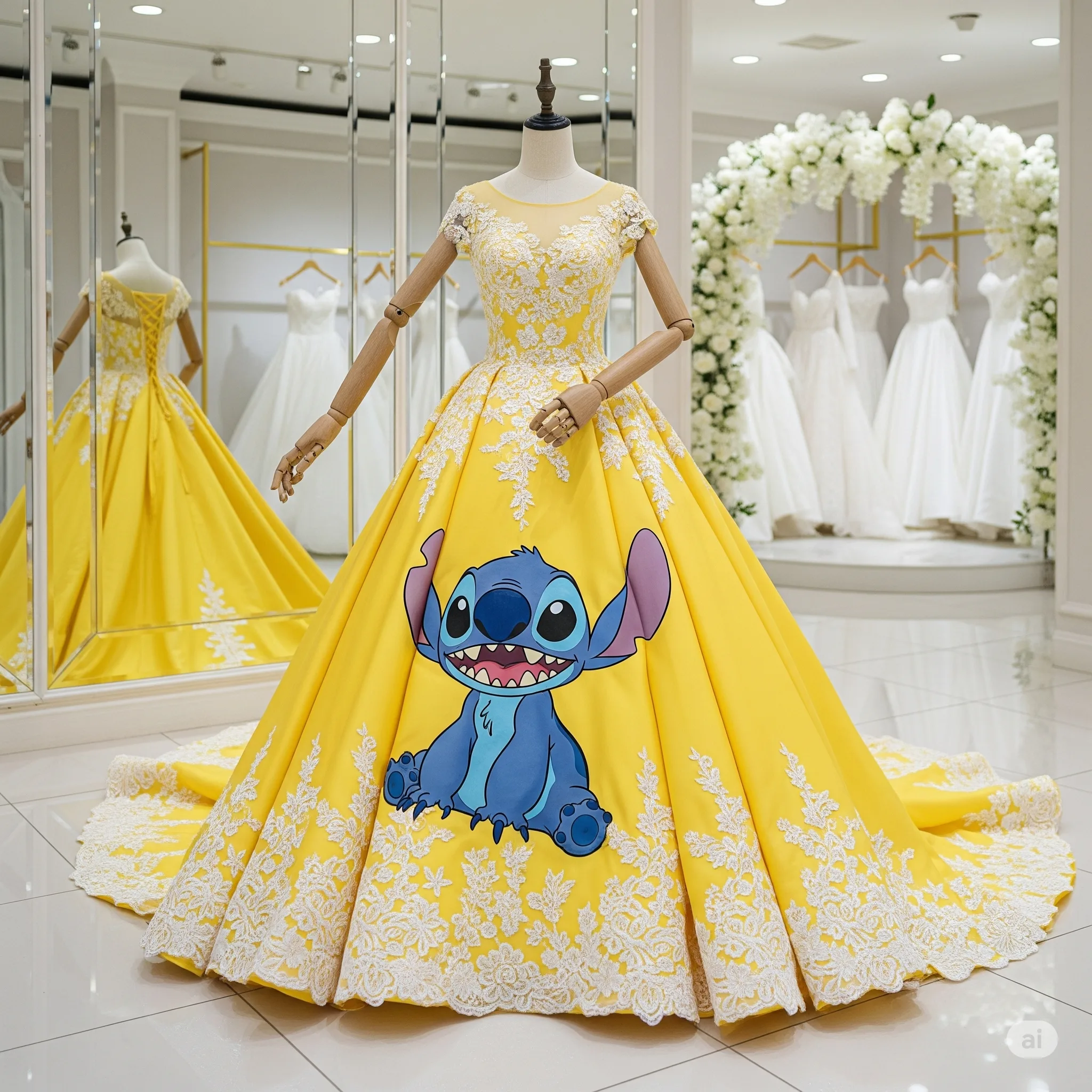 Stitch Themed Wedding Dress: Whimsical Romance Meets Fandom Flair