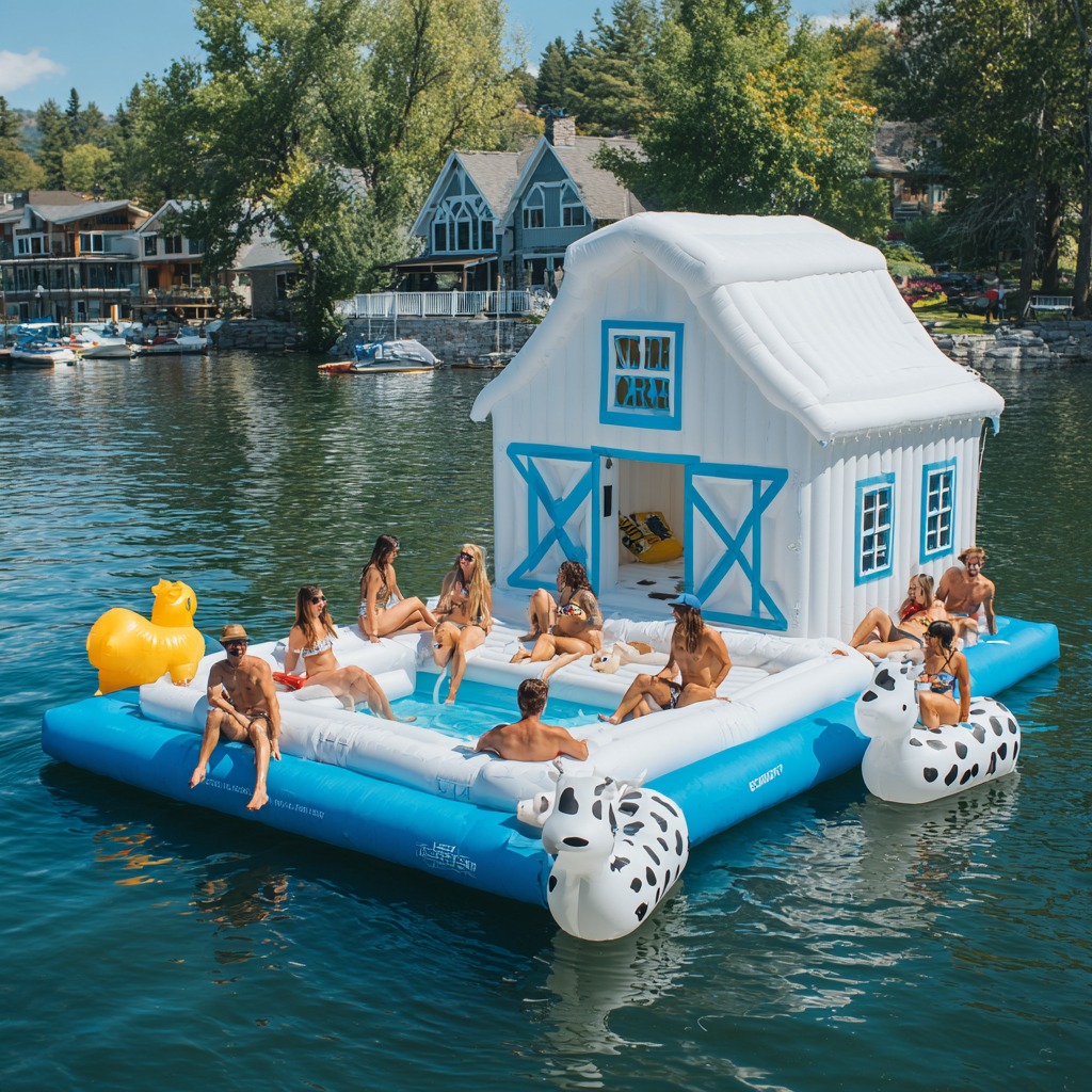 Giant Barn Lake Float: Rustic Charm Meets Floating Fun