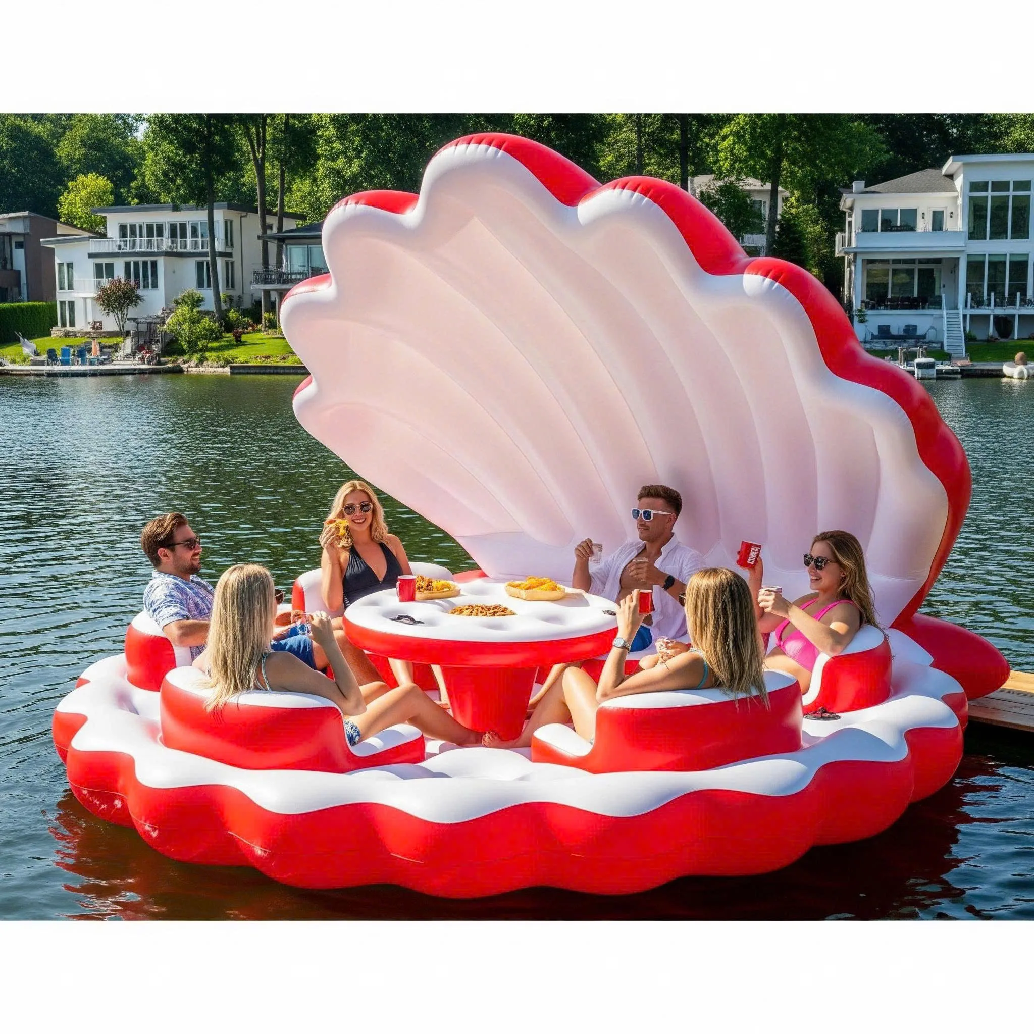 Giant Inflatable Clam Lake Floats: Lounge Like a Pearl in the Water