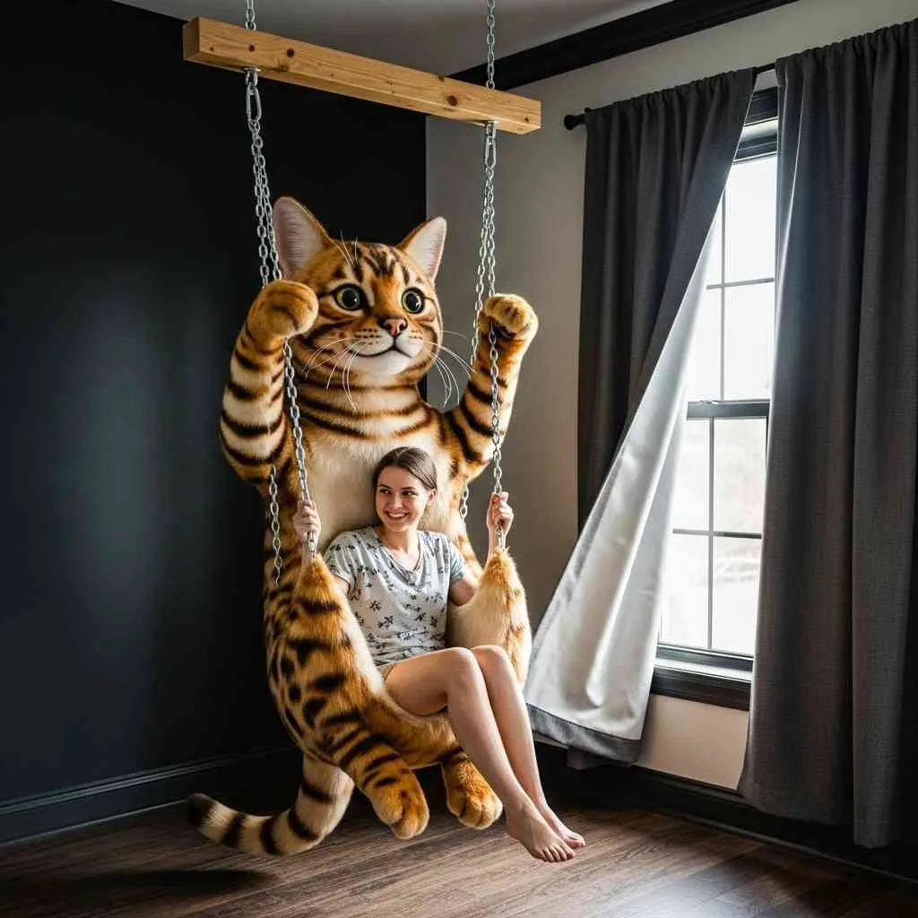 What Is a Hanging Cat-Shaped Lounger?