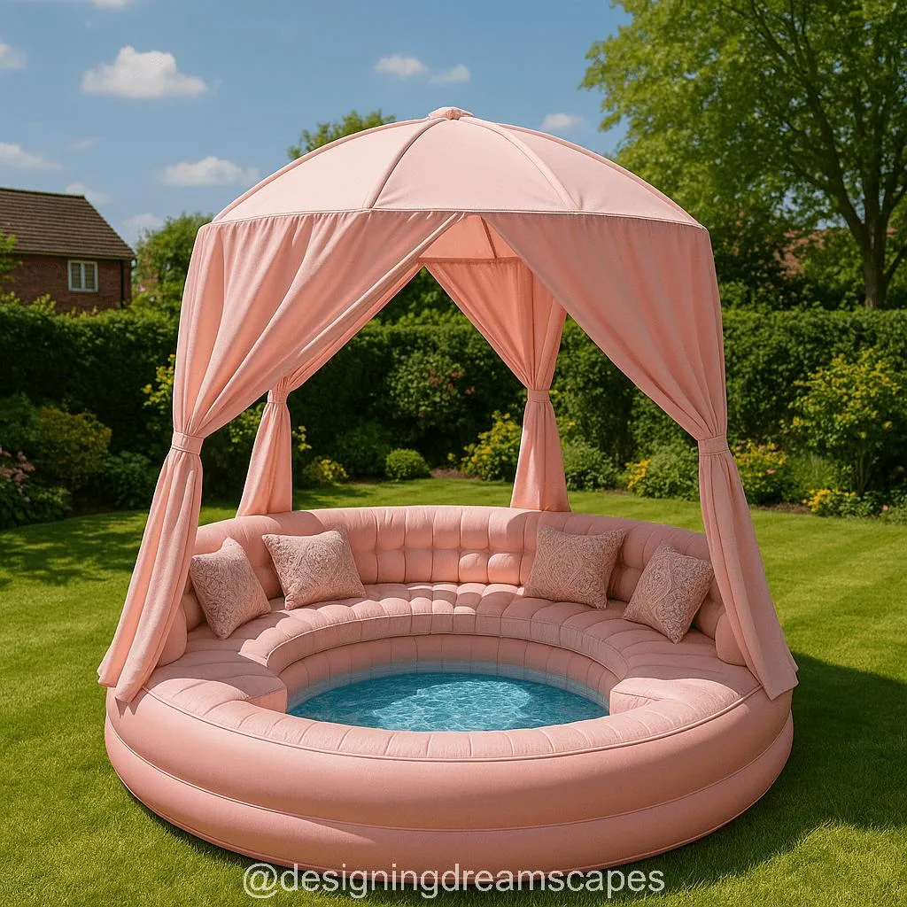 Inflatable Canopy Pool Sofas: Relax in Style with Shade and Comfort by the Water