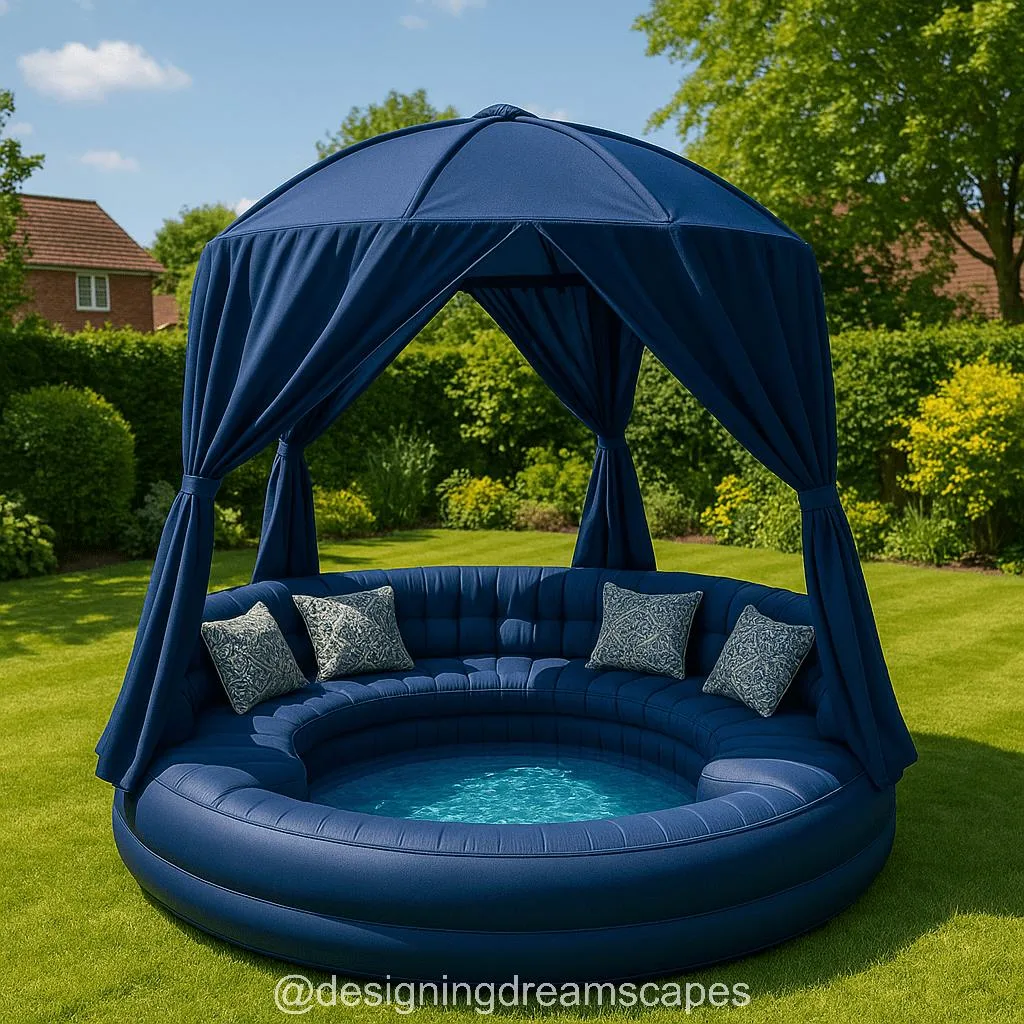 Inflatable Canopy Pool Sofas: Relax in Style with Shade and Comfort by the Water