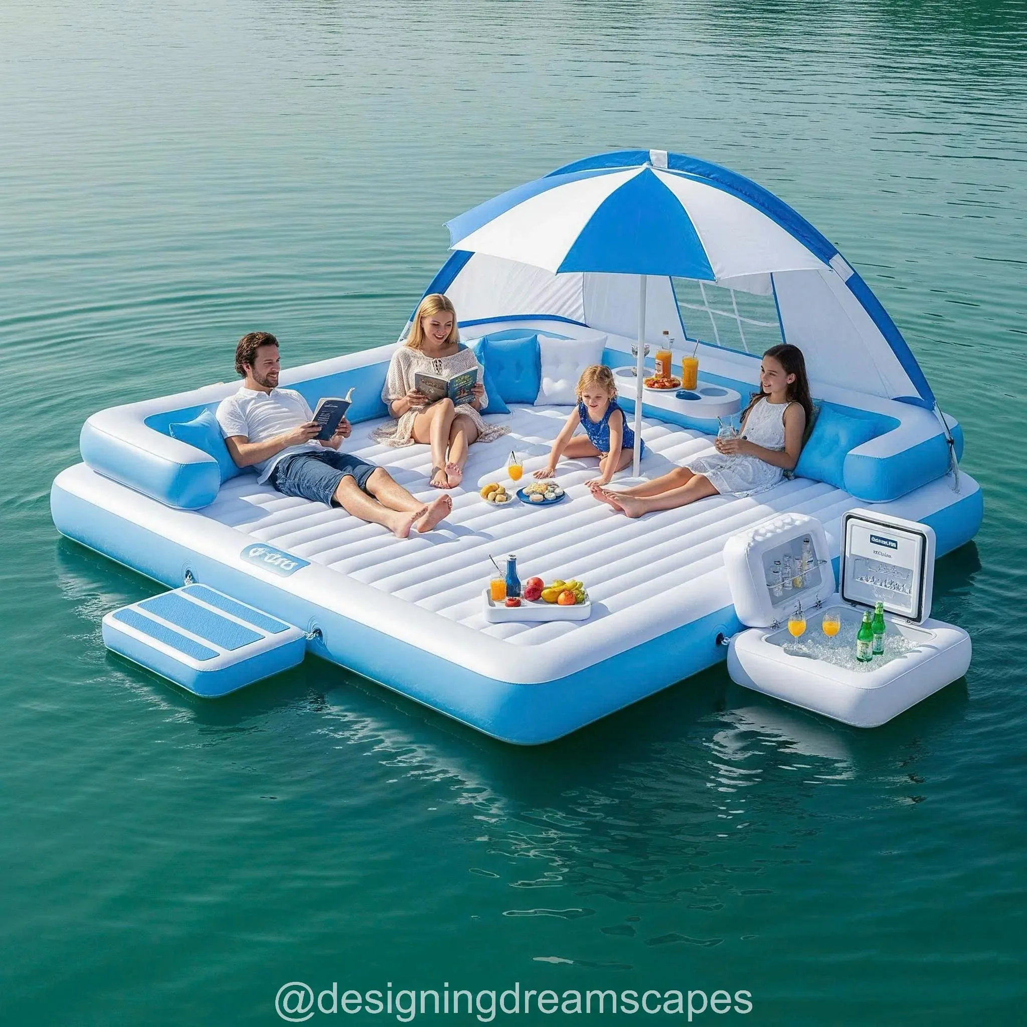 Inflatable Floating Lounge with Canopy: Float in Comfort, Shade, and Style