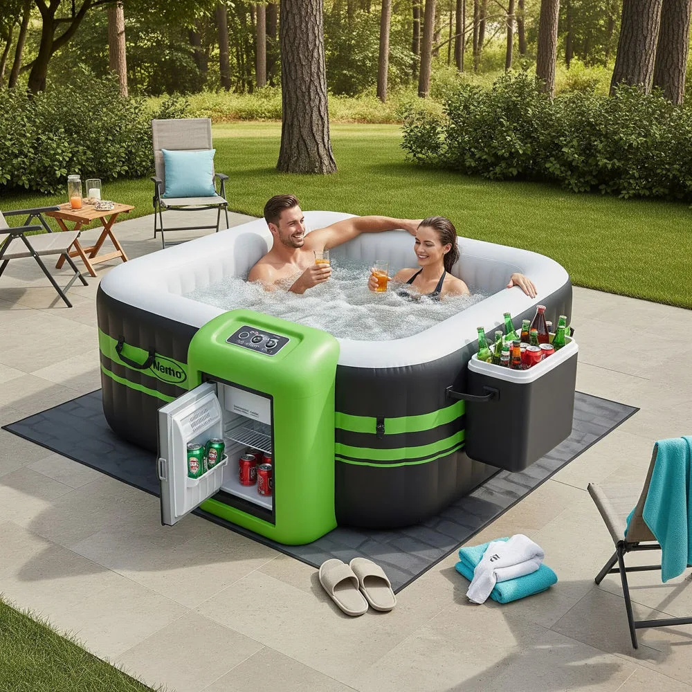 What Sets Inflatable Hot Tubs with Fridge and Coolers Apart?