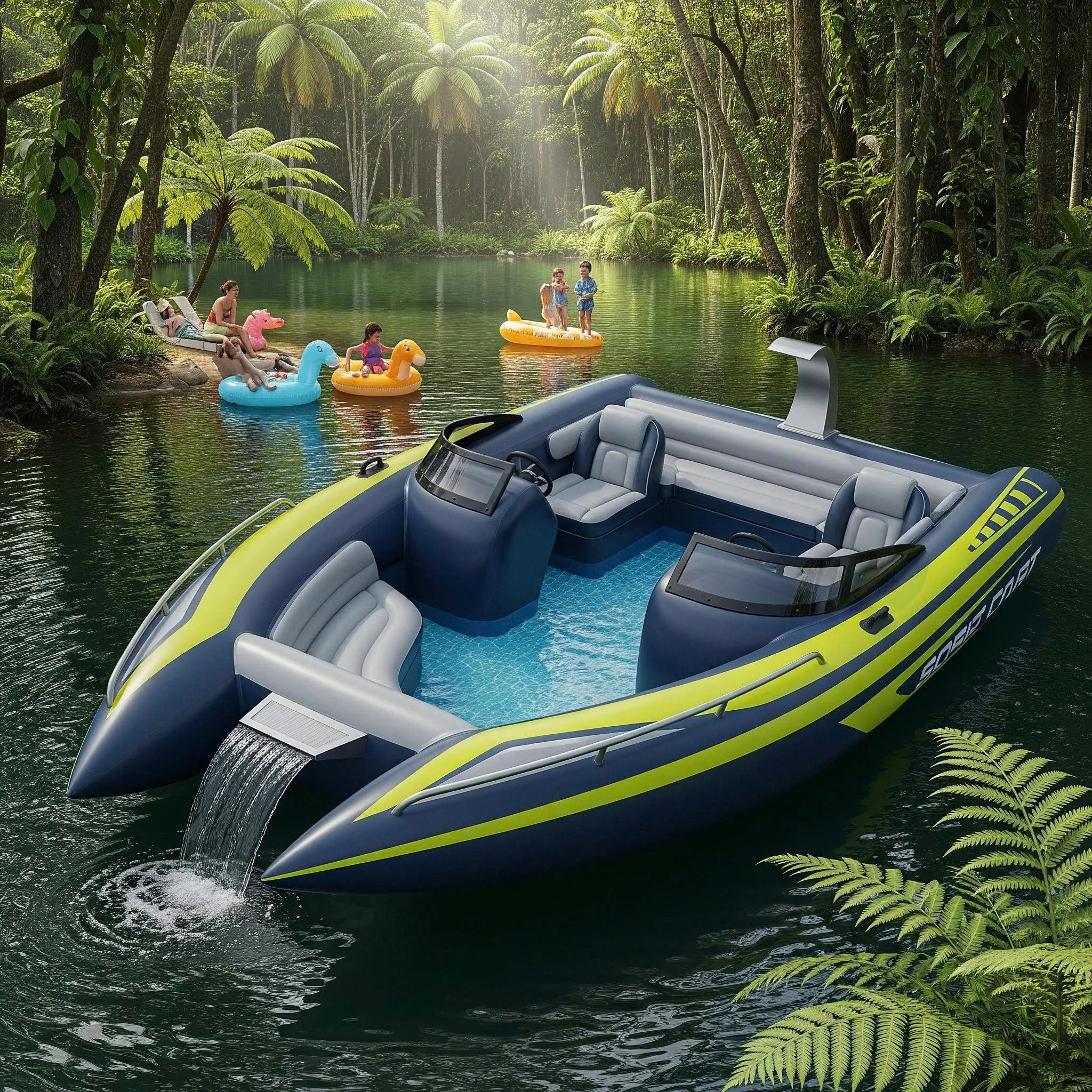 What Are Inflatable Speed Boat Pools?