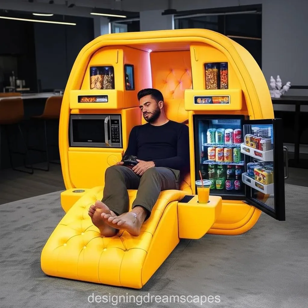 Luxury Meets Convenience: Smart Recliner with Microwave and Fridge Inside