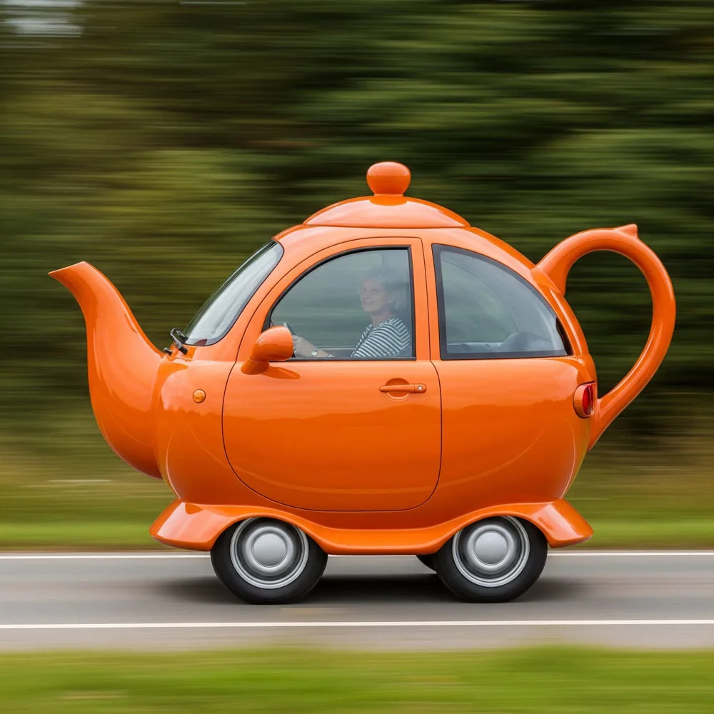 Embrace Quirkiness with the Teapot Shaped Car - Unveiling the Charm of Curiously Designed Vehicles