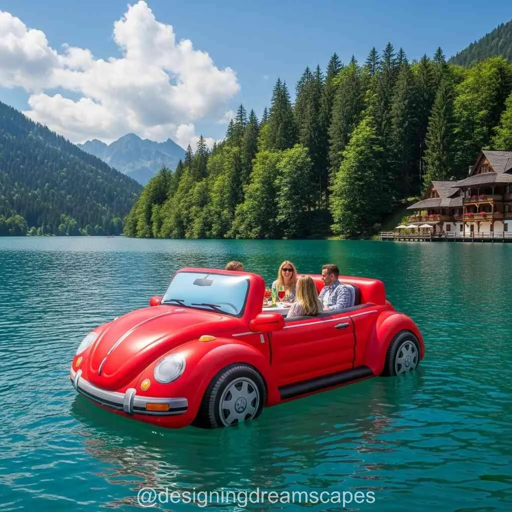 Volkswagen Beetle Floating Party: Ride the Waves in Retro Style