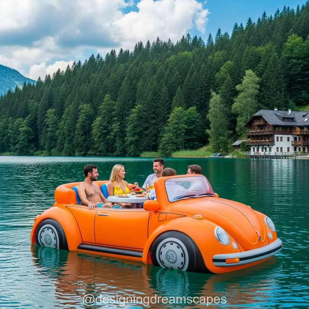 Volkswagen Beetle Floating Party: Ride the Waves in Retro Style