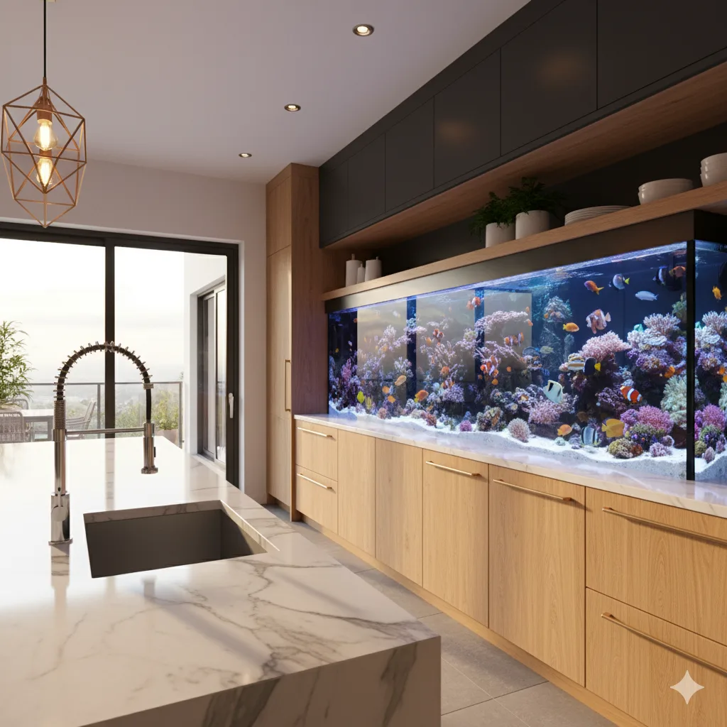 Design Tips and Practical Advice for Installing an Aquarium Backsplash