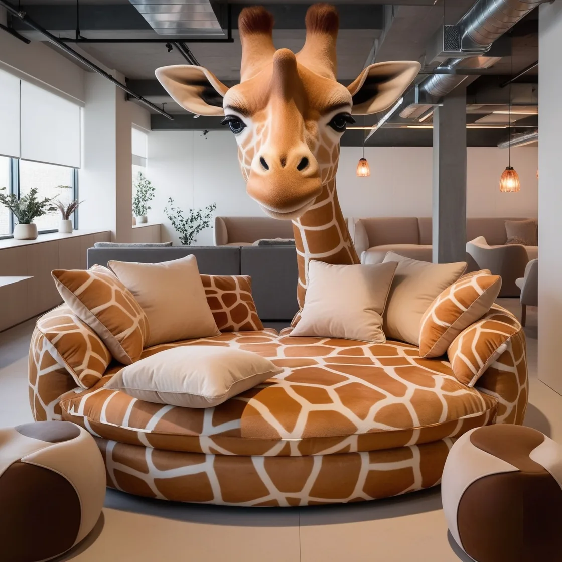 Incorporating Giant Giraffe Loungers into Your Home or Business Environment
