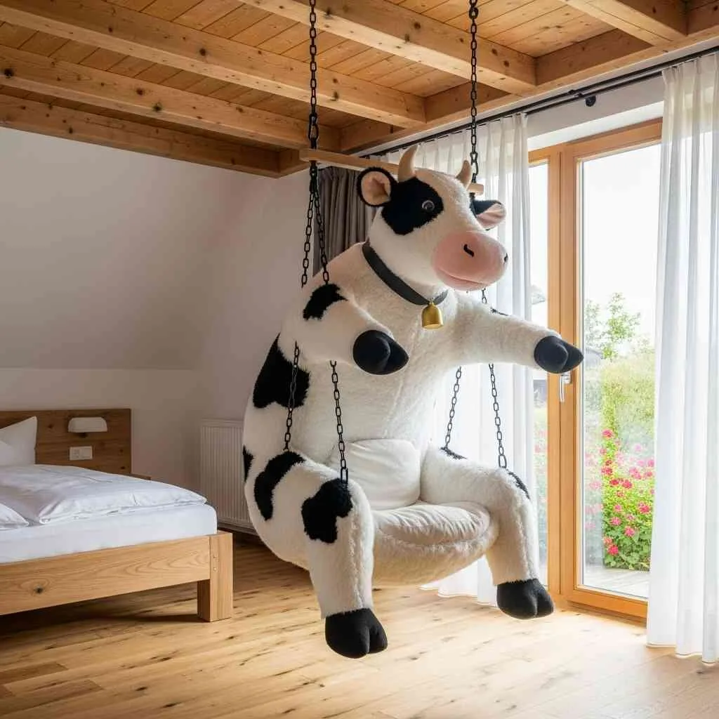 Hanging Cow Lounger: A Whimsical Retreat in the Air