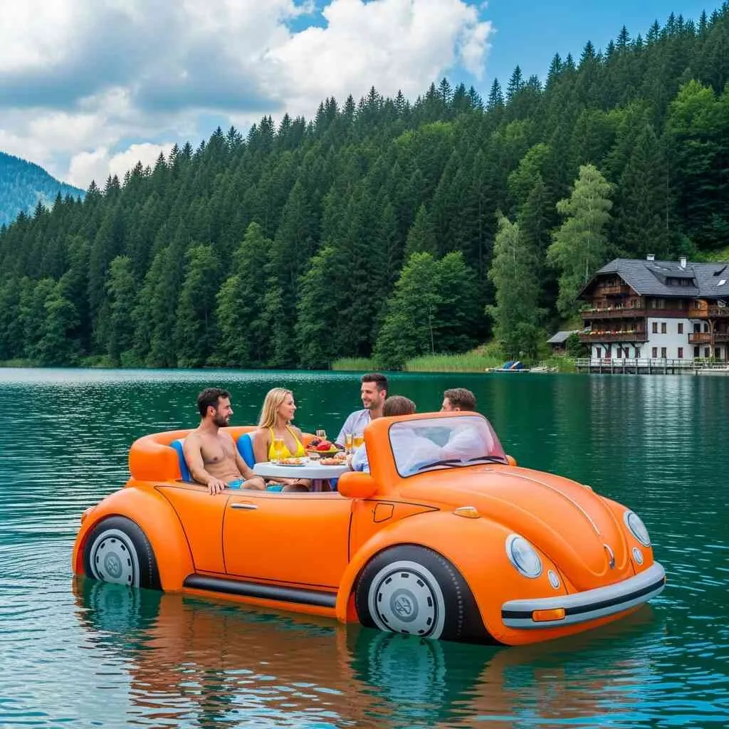 Volkswagen Beetle Floating Party: Classic Style Meets Summer Fun