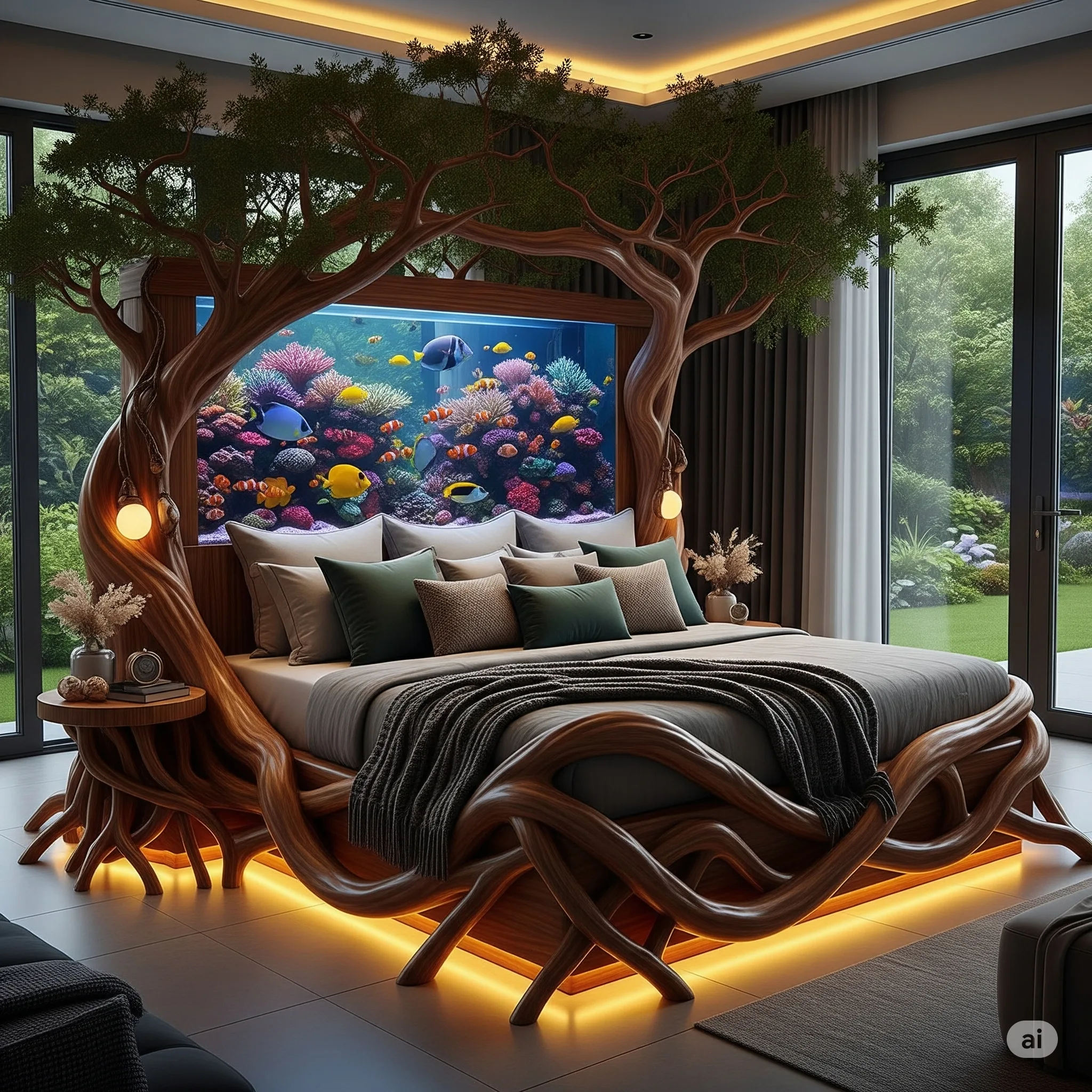 Wooden Aquarium Beds: Sleeping Inside an Ocean Dream