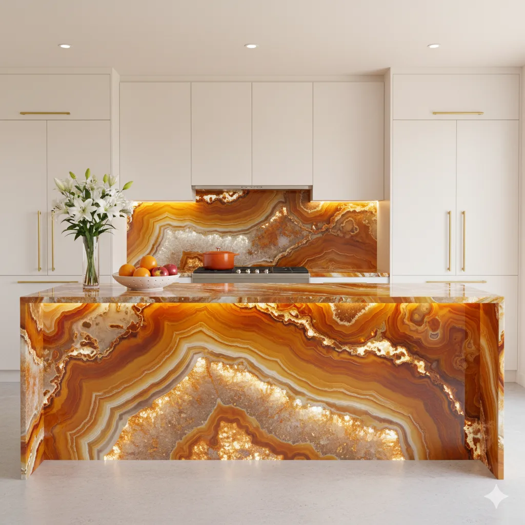Utilizing Geode Backsplashes in Unique Spaces