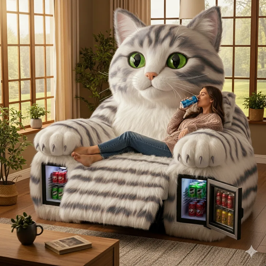 Comparisons of Different Giant Cat Recliners with Mini Fridges