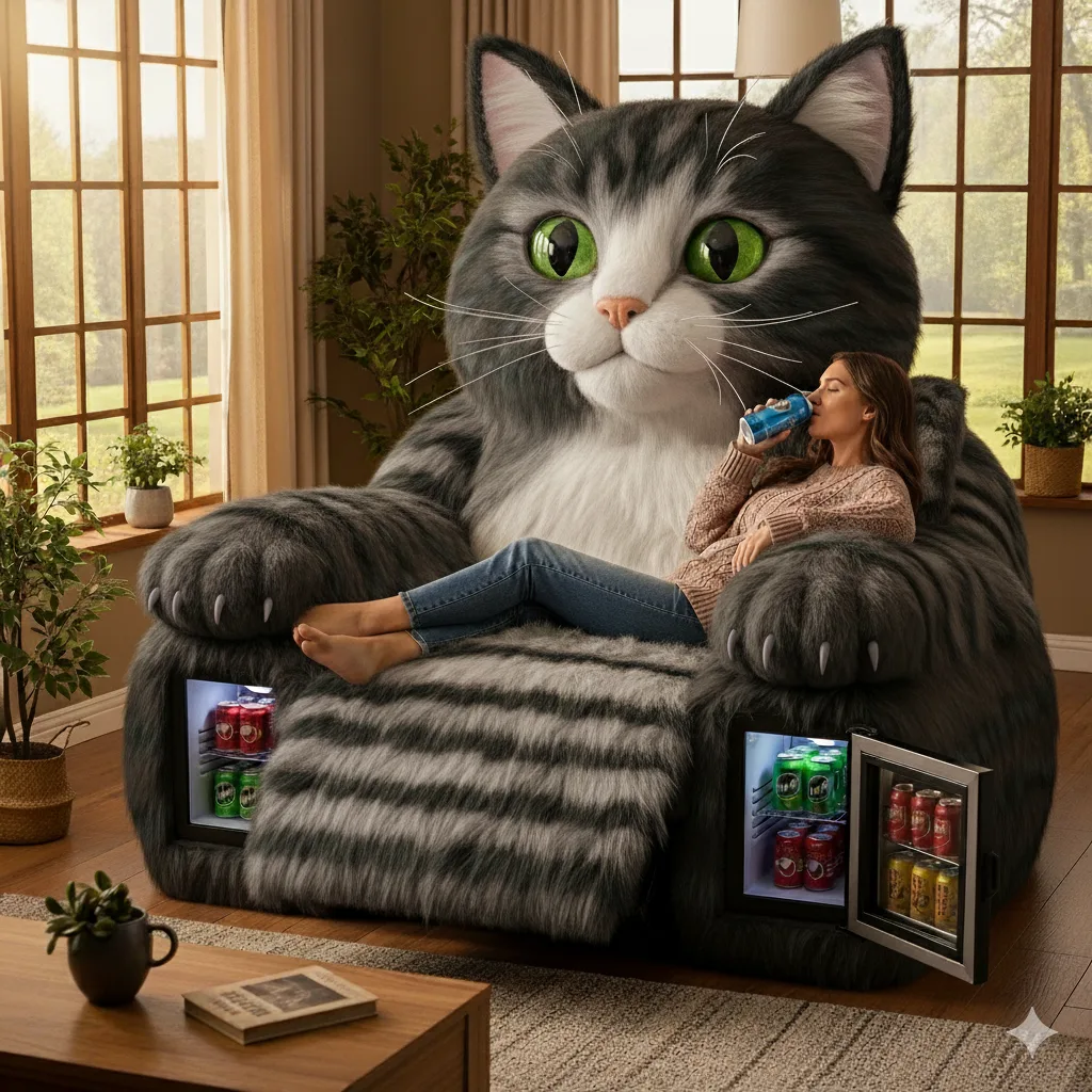 Discover the Ultimate Lounge Experience with Giant Cat Recliners with Mini Fridges - Comfort Meets Functionality