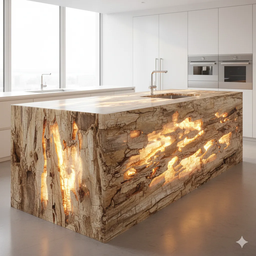 How to Incorporate Petrified Wood Kitchen Islands into Your Home Decor