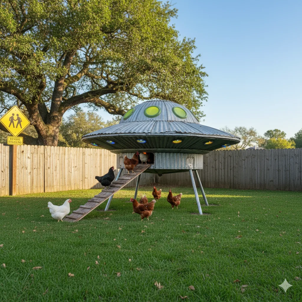 The Design and Construction of a UFO Shaped Chicken Coop - An Out-Of-This-World Blueprint