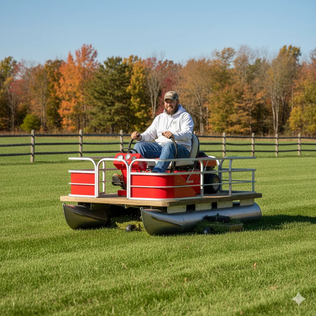 Comparing Pontoon Boat Riding Lawn Mowers with Traditional Equipment – Pros and Cons
