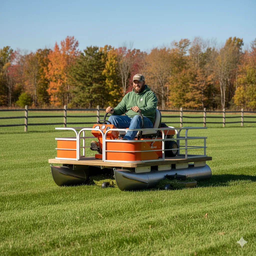 Comparing Pontoon Boat Riding Lawn Mowers with Traditional Equipment – Pros and Cons