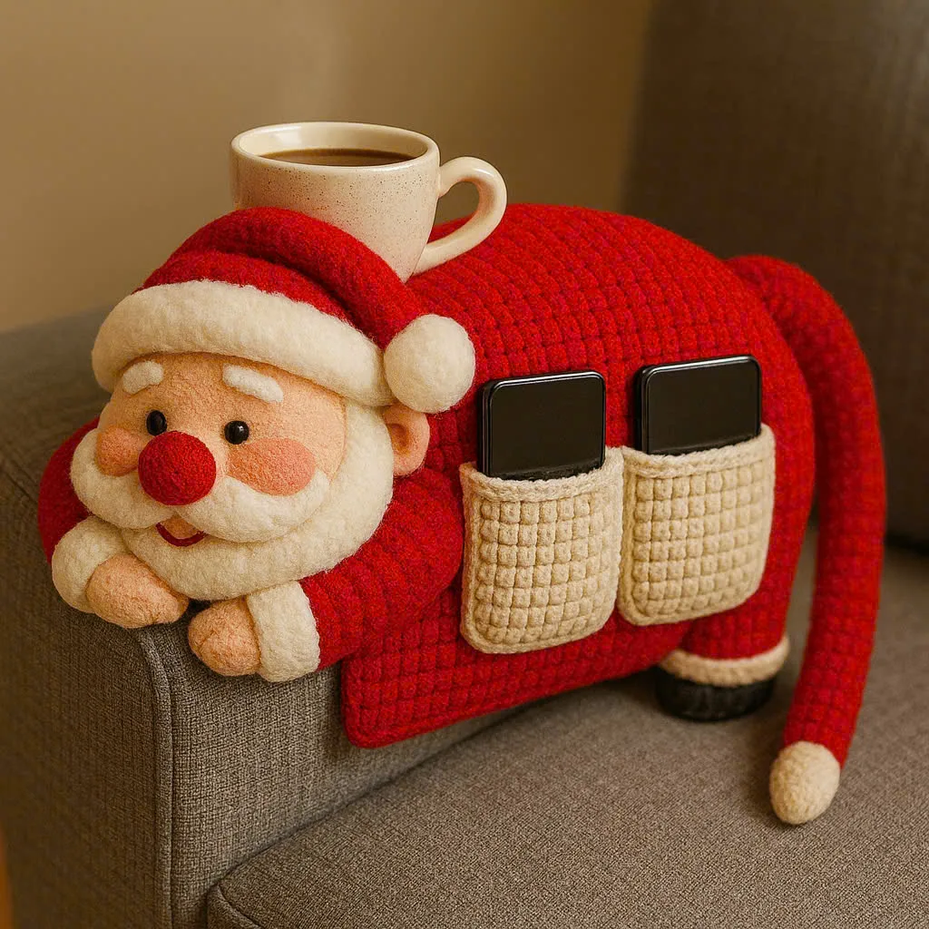 Transform Your Living Room with a Festive Christmas Crochet Sofa Organizer