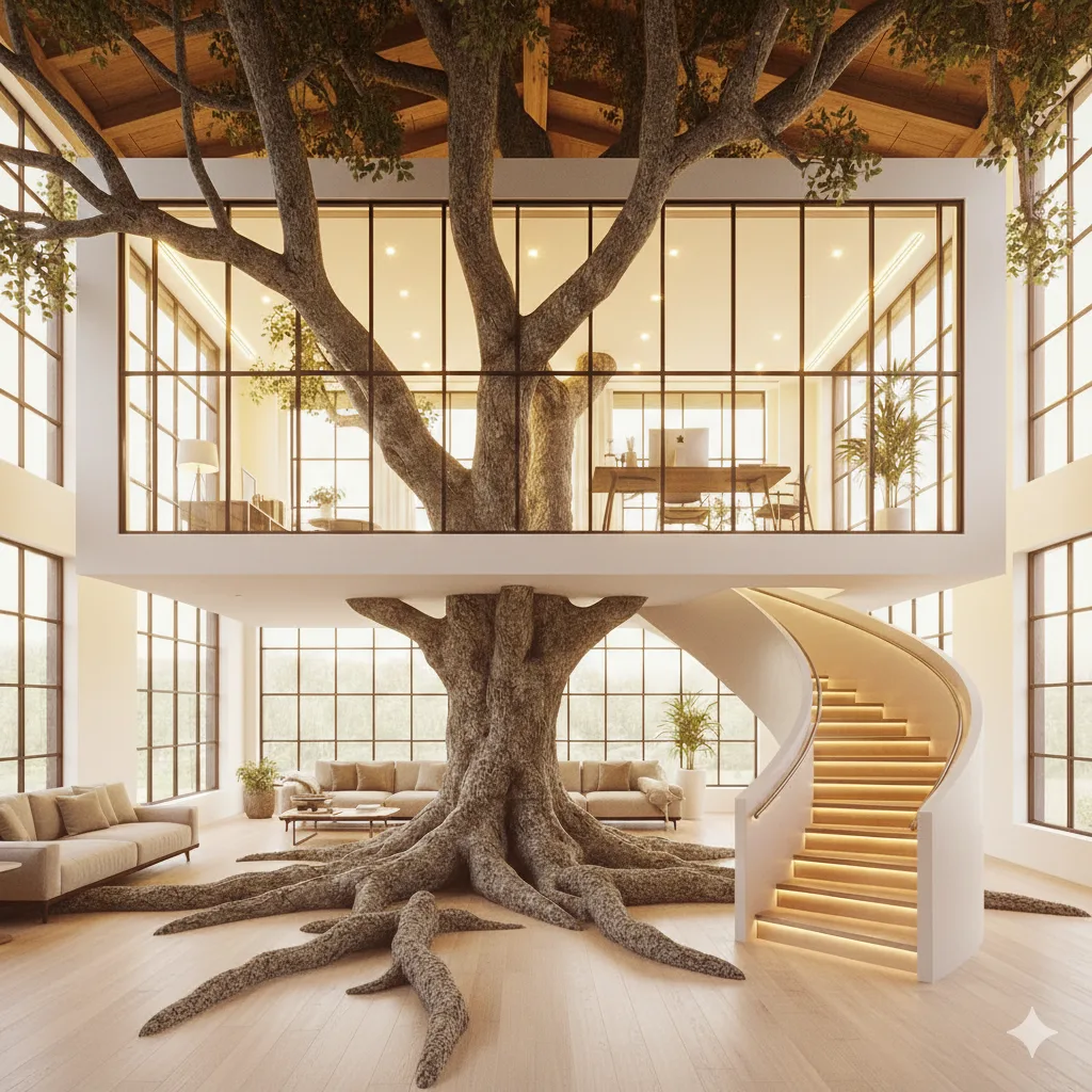 Comparing Different Approaches to Designing an Indoor Treehouse Office