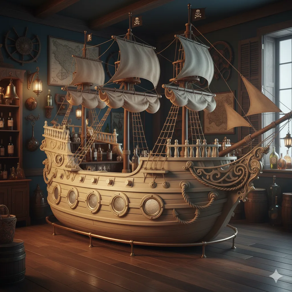 The Essence of a Wooden Pirate Ship Home Bar – Combining Craftsmanship and Atmosphere