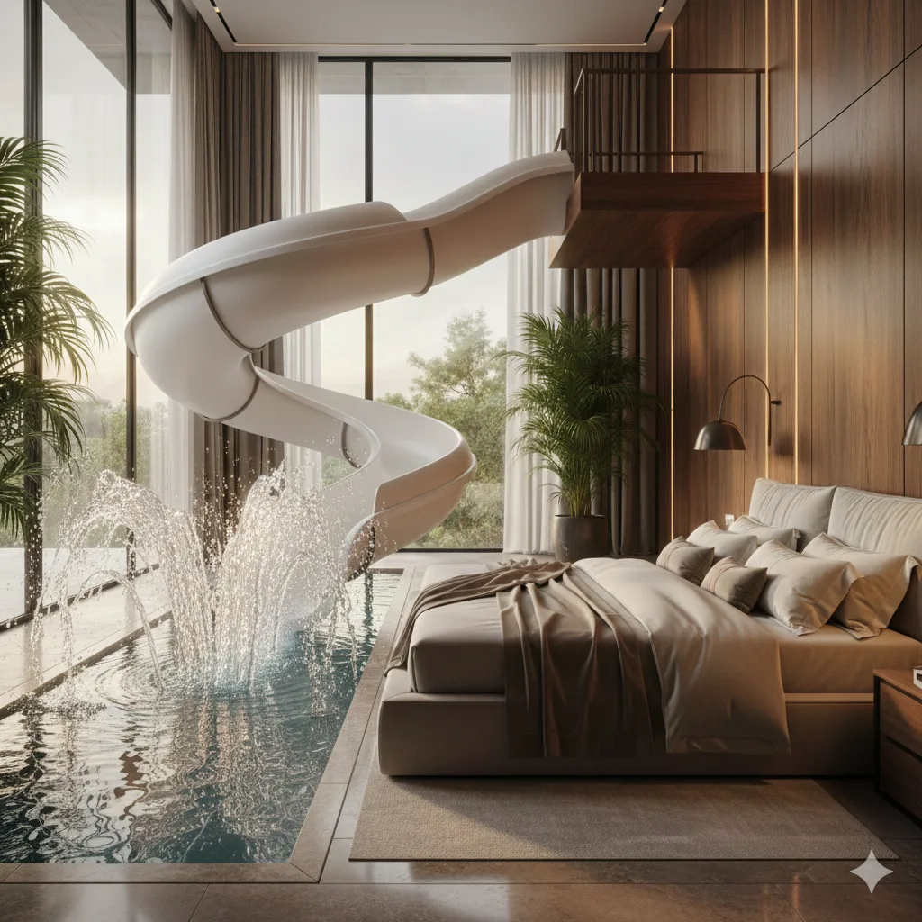 The Concept of a Bedroom with a Waterslide - Turning Fantasy into Reality