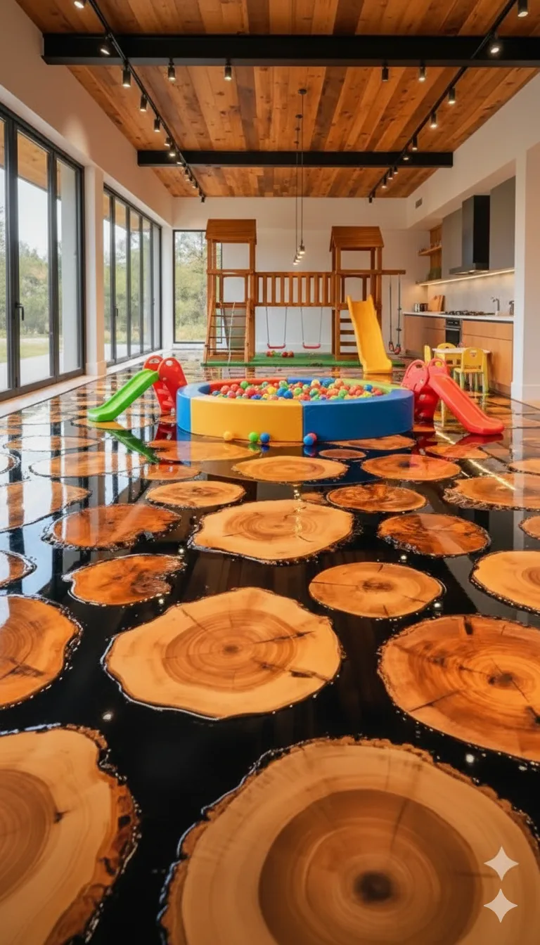 Understanding the Appeal of Black Epoxy Wood Slab Flooring