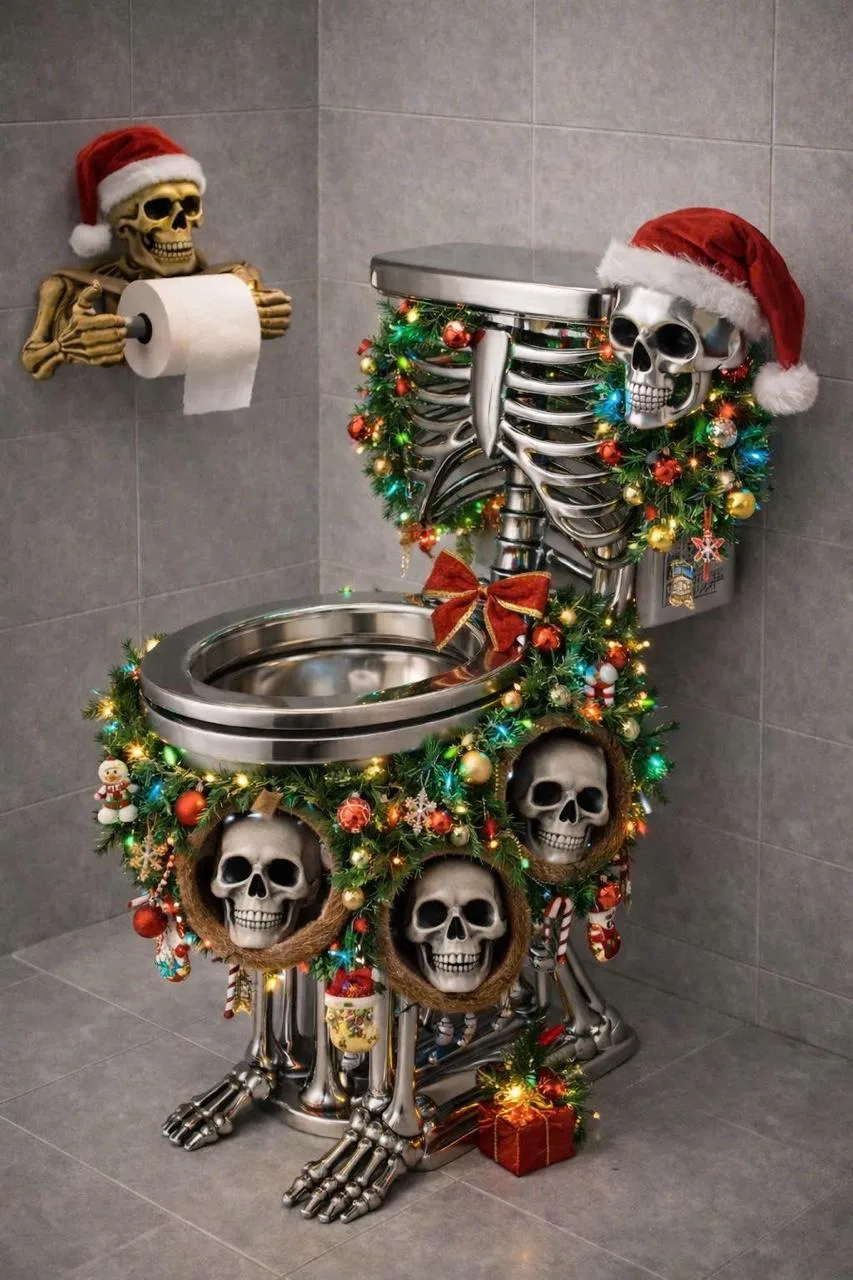 Add Holiday Humor with a Christmas Skeleton Toilet – A Spooky Twist on Festive Decor
